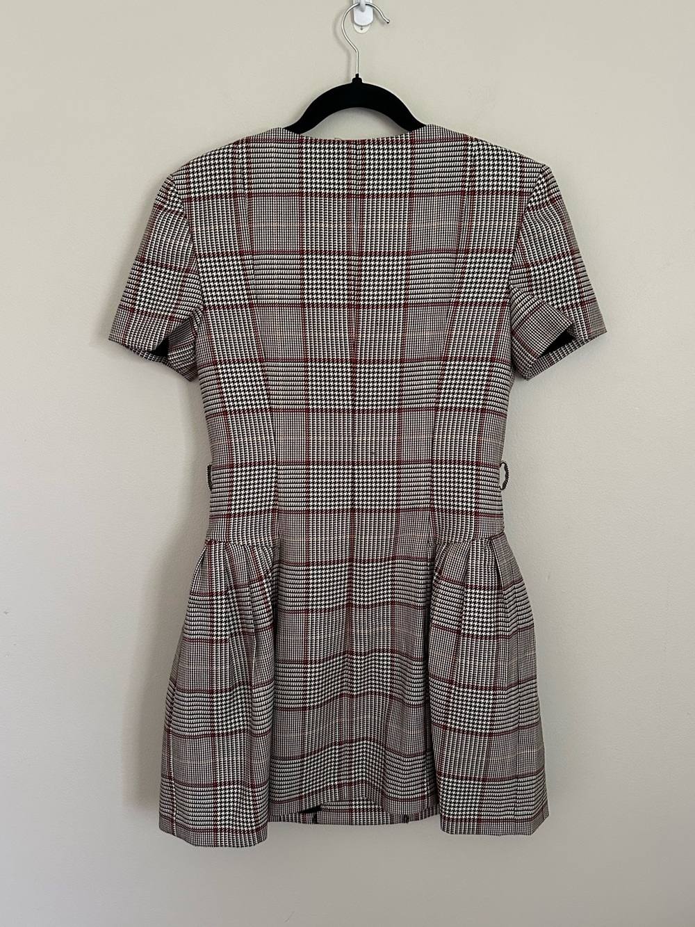 Self-Portrait Check Short Sleeve Mini Dress Brown Plaid US 6 NWT $650 Tailored - Picture 3 of 9